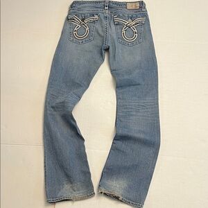 BIG STAR REMY LOW RISE FIT BOOT CUT FLAP POCKET JEANS SIZE 32 LONG